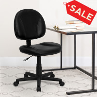 Flash Furniture Mid-Back Black Leather Ergonomic Task Chair BT-688-BK-GG